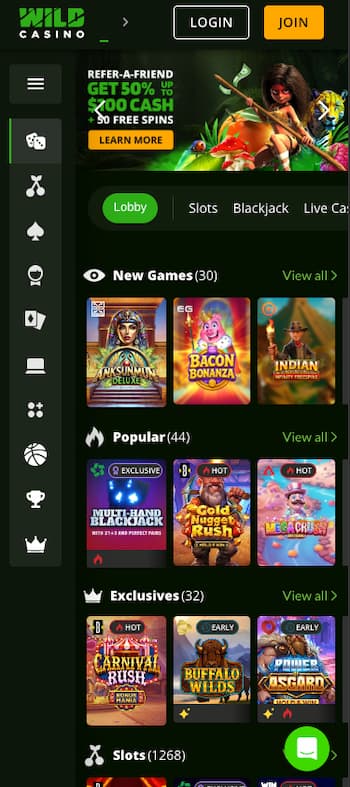 Inside look at Wild Casino — a trusted casino app.